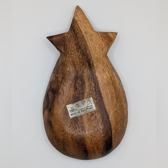 Vintage Pineapple Shaped Monkey Pod Wooden Trinket Dish - Picture 3 of 8